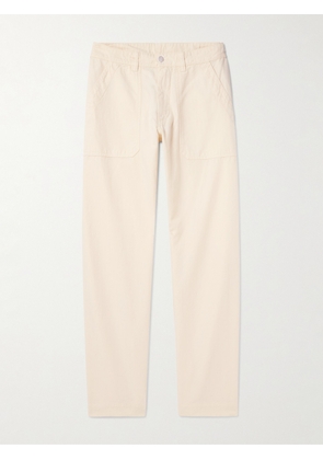 Drake's - Tapered Herringbone Cotton and Linen-Blend Twill Trousers - Men - Neutrals - UK/US 30