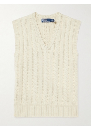 Polo Ralph Lauren - Cable-Knit Cotton and Cashmere-Blend Sweater Vest - Men - White - S