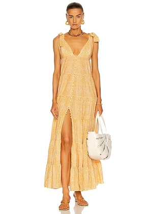 ADRIANA DEGREAS Tortoise Long Dress in Yellow - Yellow. Size S (also in ).