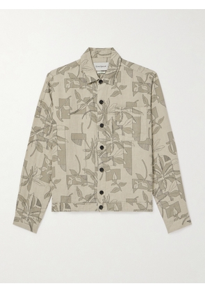 Oliver Spencer - Milford Printed Linen Blouson Jacket - Men - Neutrals - S