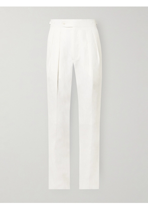 Richard James - Tapered Pleated Linen Trousers - Men - White - UK/US 30