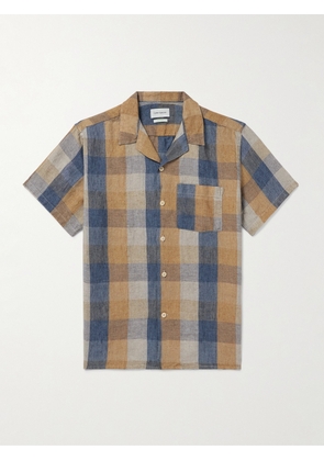 Oliver Spencer - Havana Camp-Collar Checked Linen Shirt - Men - Neutrals - S
