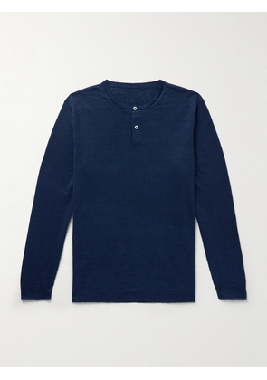 Anderson & Sheppard - Linen Henley T-Shirt - Men - Blue - XS