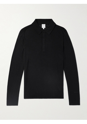 Paul Smith - Embroidered Merino Wool Polo Shirt - Men - Black - S