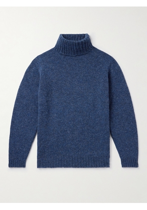 Kingsman - Ribbed Shetland Wool Rollneck Sweater - Men - Blue - XS