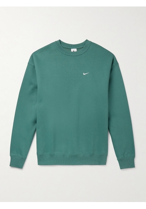 Nike - Solo Swoosh Logo-Embroidered Cotton-Blend Jersey Sweatshirt - Men - Green - S