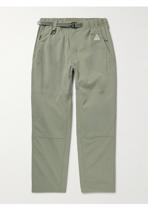Nike - ACG Straight-Leg Logo-Embroidered Belted Stretch-Shell Trousers - Men - Green - S