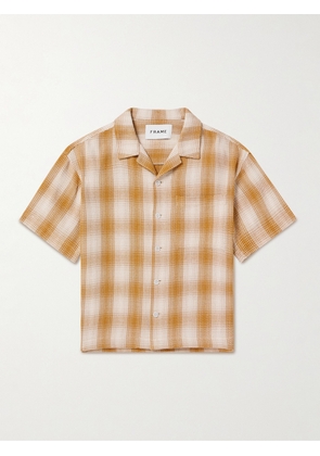 FRAME - Baja Camp-Collar Checked Cotton Shirt - Men - Yellow - S