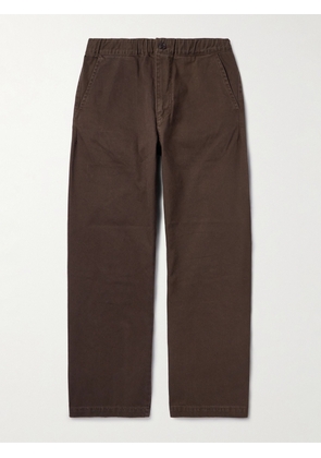 Remi Relief - Straight-Leg Cotton-Twill Trousers - Men - Brown - S