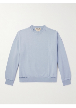 Remi Relief - Distressed Cotton-Jersey Sweatshirt - Men - Blue - M