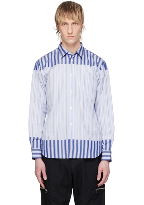 Comme des Garçons Homme Deux White & Blue Striped Shirt