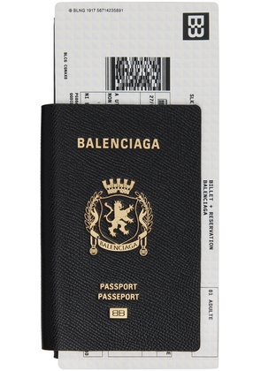 Balenciaga Black Passport Long 1 Ticket Wallet