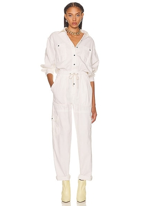Isabel Marant Etoile Veado Denim Jumpsuit in White - White. Size 40 (also in ).