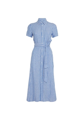 Polo Ralph Lauren Linen Belted Striped Shirt Dress