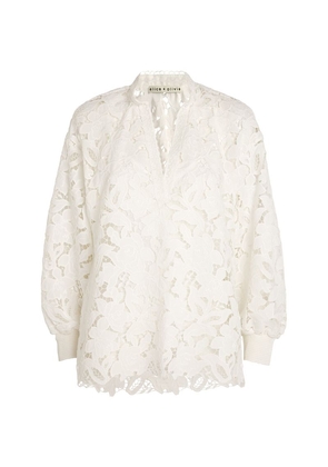 Alice + Olivia Lace Floral Aislyn Blouse