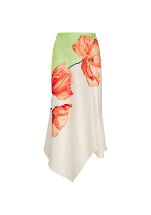Alice + Olivia Satin Floral Harmony Skirt