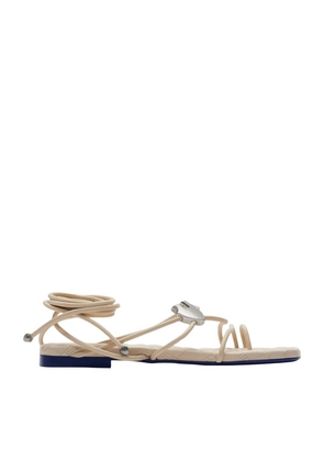 Burberry Leather Ivy Shield Sandals