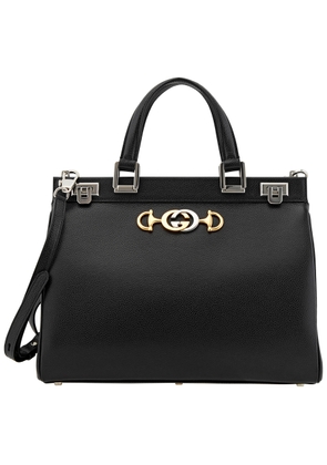 Gucci Ladies Zumi Grainy Leather Medium Top Handle Bag in Black