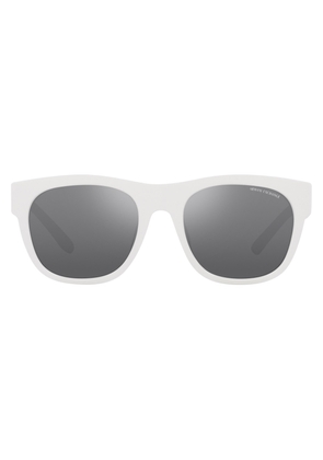 Armani Exchange Gray Mirrored Silver Square Mens Sunglasses AX4128SU 81566G 55