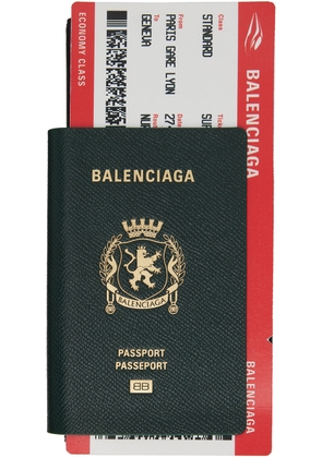 Balenciaga Green Passport Long 1 Ticket Wallet