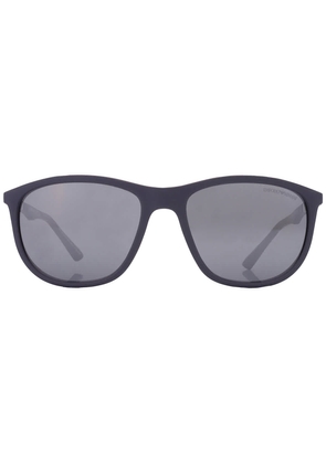 Emporio Armani Grey Mirror Silver Square Mens Sunglasses EA4201 51266G 58