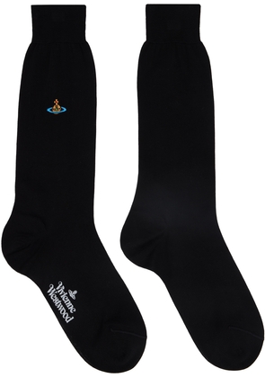 Vivienne Westwood Black Uni Color Plain Socks