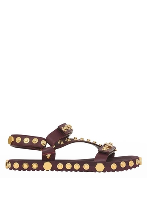 Burberry Ladies Deep Maroon Patterson Studded Sandals, Brand Size 36 ( US Size 6 )