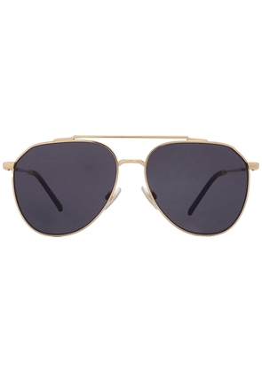 Dolce and Gabbana Dark Grey Pilot Mens Sunglasses DG2296 02/87 58