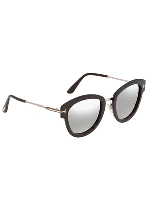 Tom Ford Mia Smoke Mirror Round Ladies Sunglasses FT0574 14C 52