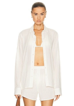 Eterne Jolene Button Down Top in Ivory - Ivory. Size XS (also in S).