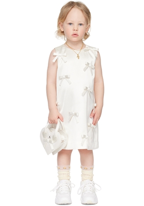 Ashley Williams SSENSE Exclusive Kids Off-White Bow Dress