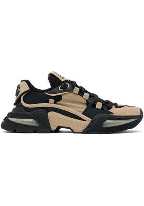 Dolce & Gabbana Beige & Black Mixed-Material Airmaster Sneakers