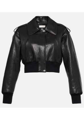 Alexander McQueen Cropped leather jacket
