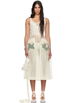Simone Rocha SSENSE Exclusive Off-White Sheer Maxi Dress