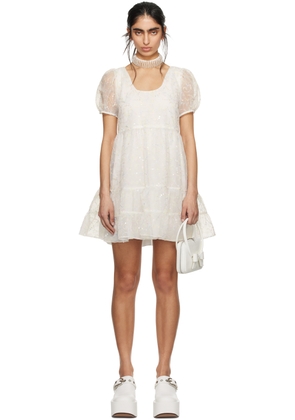 Anna Sui SSENSE Exclusive White Gathered Minidress