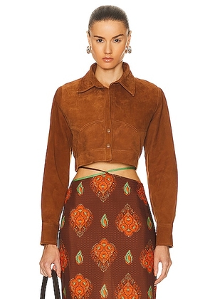 Johanna Ortiz Amazonic Andes Shirt in Camel - Cognac. Size 6 (also in ).