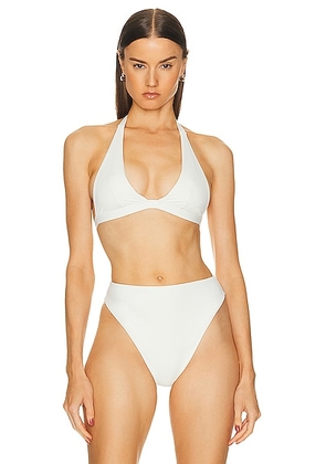 HAIGHT. X Tina Kunakey Adjustable Nadia Bikini Top in Off White - White. Size XS (also in ).
