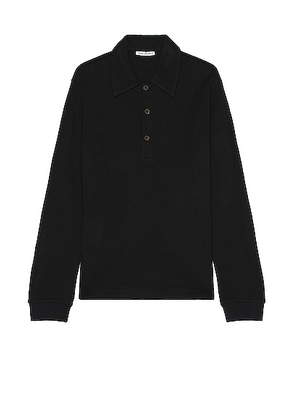 Our Legacy Piquet Polo in Black Pseudo - Black. Size 48 (also in ).