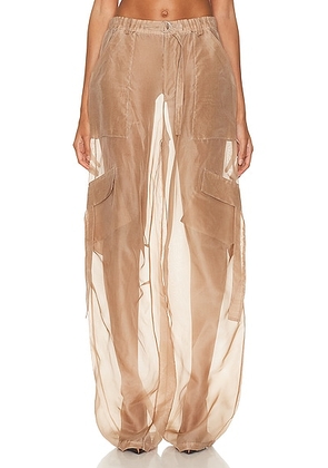 Lapointe Organza Utility Pocket Pant in Taupe - Taupe. Size L (also in ).