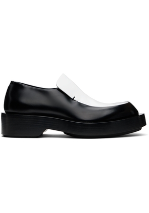 Jil Sander Black & White Leather Loafers