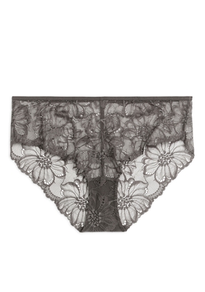 Lace Hipsters - Grey