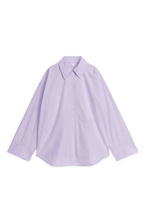 Relaxed Poplin Shirt - Purple