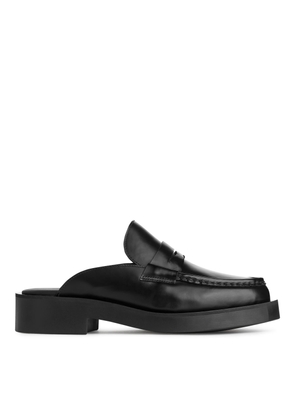 Leather Slip-On Loafers - Black