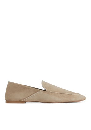 Suede Loafers - Beige