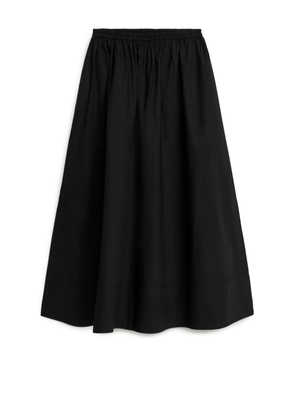 Maxi Poplin Skirt - Black