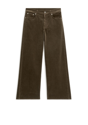 Wide Corduroy Trousers - Green