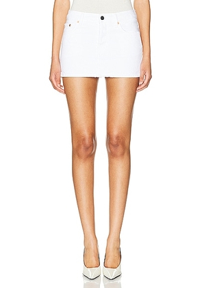 WARDROBE.NYC Denim Micro Mini Skirt in White - White. Size 30 (also in ).