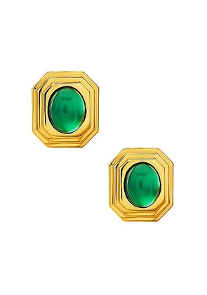 AUREUM Aisling Earrings in Gold & Green - Metallic Gold. Size all.