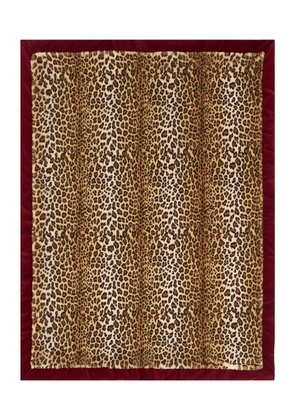 Etro Multicolor Reversible Blanket With Pailsey And Animalier Motif In Fur Home