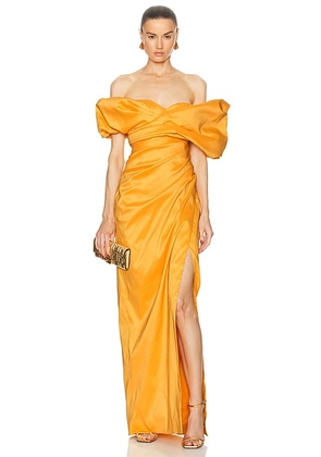 Rachel Gilbert Gia Gown in Gold - Metallic Gold. Size 3 (also in ).
